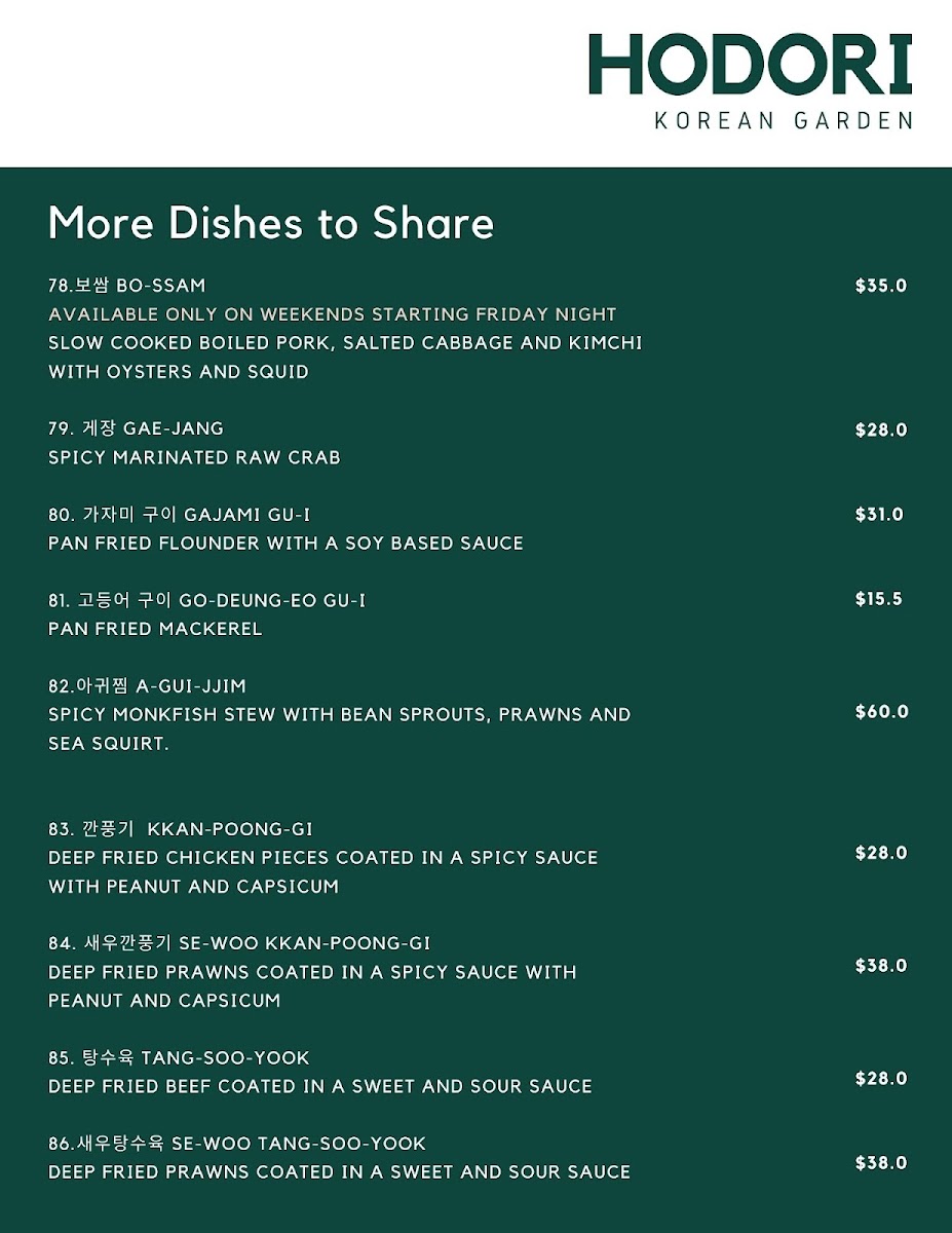 Menu Hodori Korean Garden-7